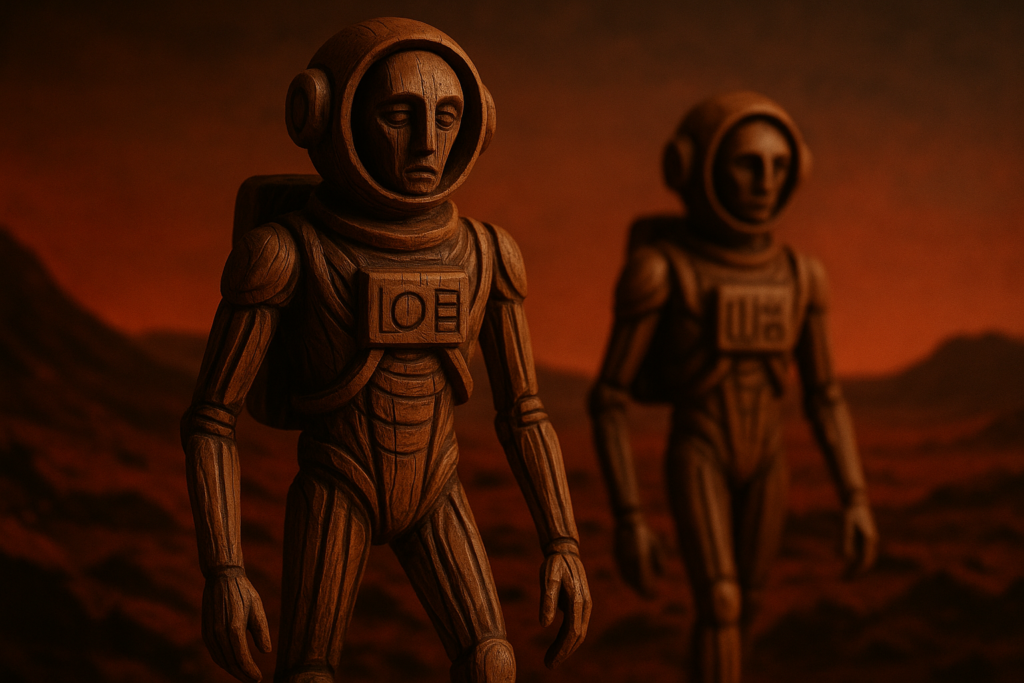 Henry Wood Mars figures - Exploring Mars' Tragic Future Through Henry Wood’s Wooden Figures