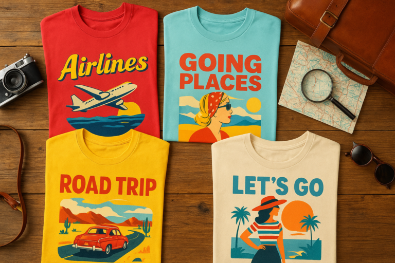 Vintage and Retro Girls Travel T-Shirt Designs Making a Comeback