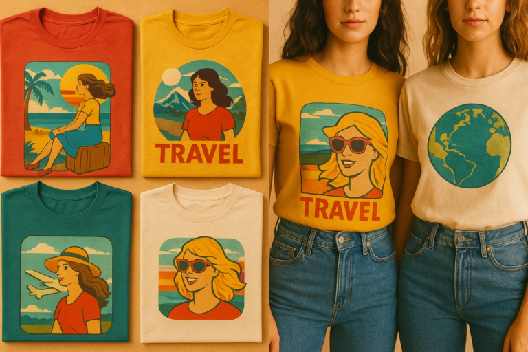 Vintage and Retro Girls Travel T-Shirt Designs Making a Comeback